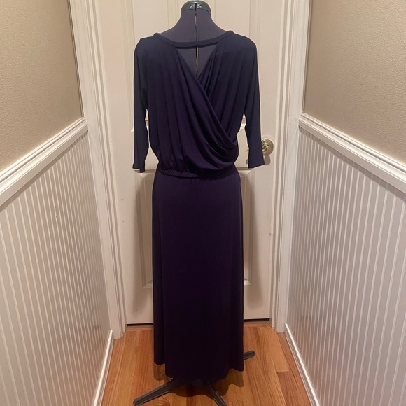 Soft Surroundings Sloane Open Back Cutout Maxi Dress Navy Blue Petite Small EUC - Picture 6 of 8